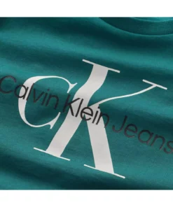 تیشرت سبز مردانه CK مونوگرام کوتاه آستین برند Calvin Klein - 975990453