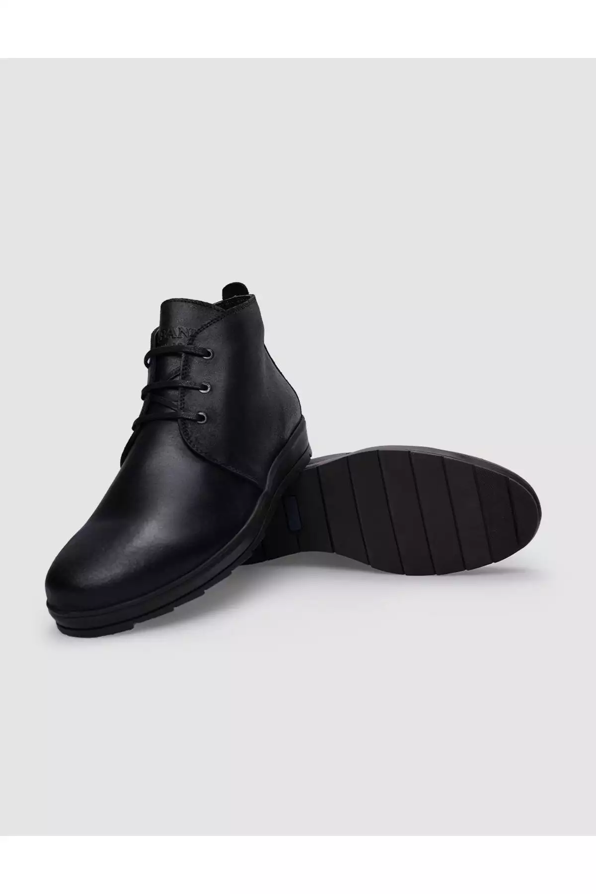 بوت مردانه چرم طبیعی مشکی با ظاهر کهنه و بنددار برند Cabani - 849627955