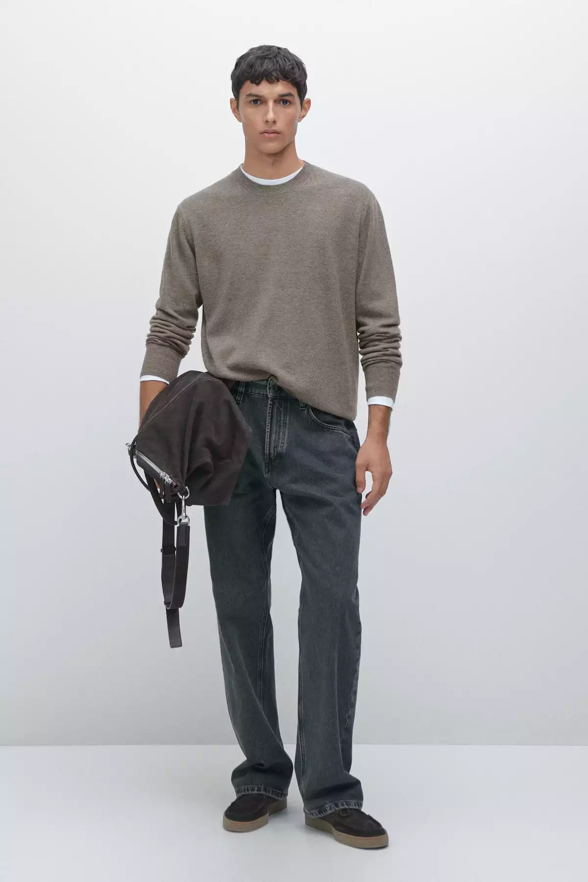 ژاکت یقه دوچرخهای با ترکیب پشم یولون برند Massimo Dutti - 966143016