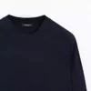 پلیور یقه گرد با ترکیب پشم یان برند Massimo Dutti - 967591031