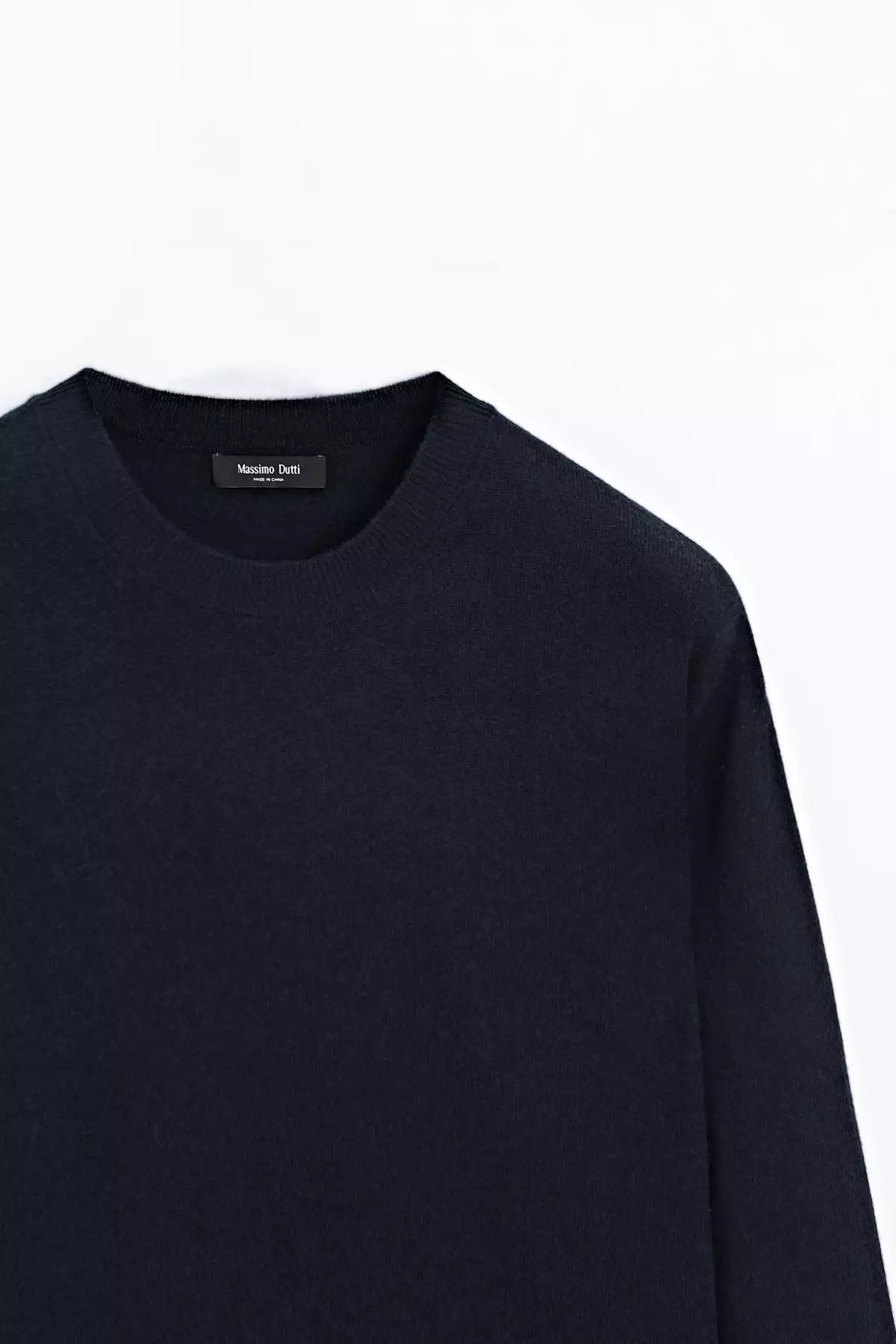 پلیور یقه گرد با ترکیب پشم یان برند Massimo Dutti - 967591031