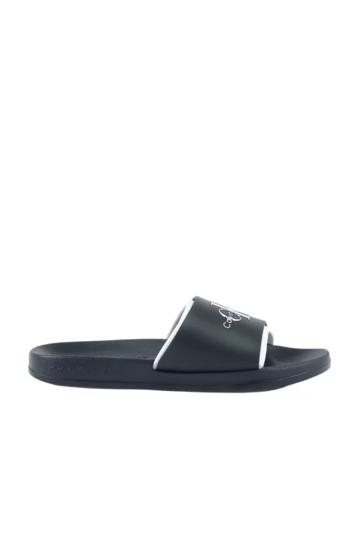 دمپایی مردانه اسلاید مونوگرام مشکی برند Calvin Klein - 901861305
