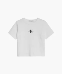 تیشرت زنانه سفید طرح مونوگرام برند Calvin Klein - 976016164