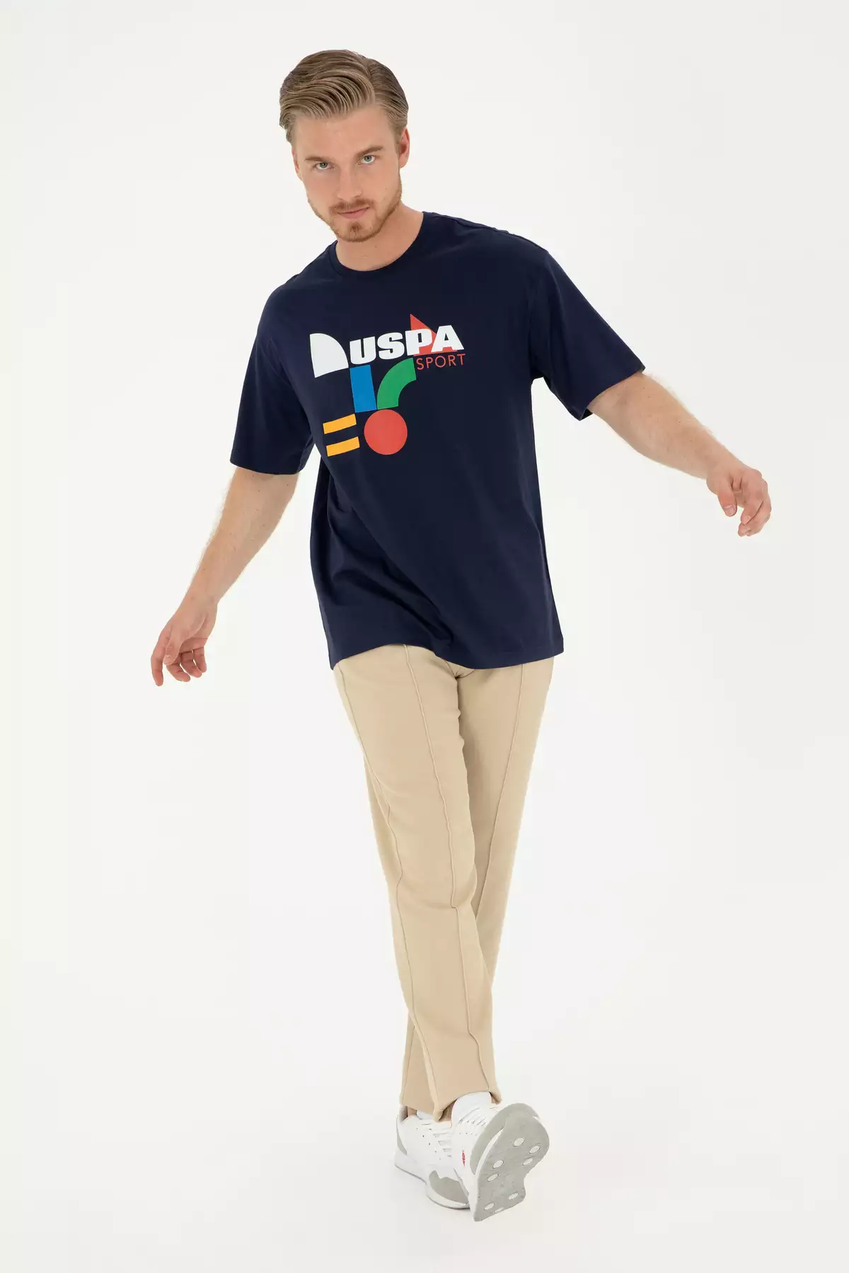 شلوار ورزشی مردانه به رنگ خاکی روشن ۵۰۲۸۹۲۸۶-VR183 برند U.S. Polo Assn. - 833113240