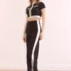 ست زنانه مشکی با نوارهای عمودی - TKM-19000371 برند Olalook - 923064987
