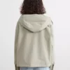 بارانی زنانهOversize با ظاهر چرم و کلاهدار برند LC Waikiki - 979411819