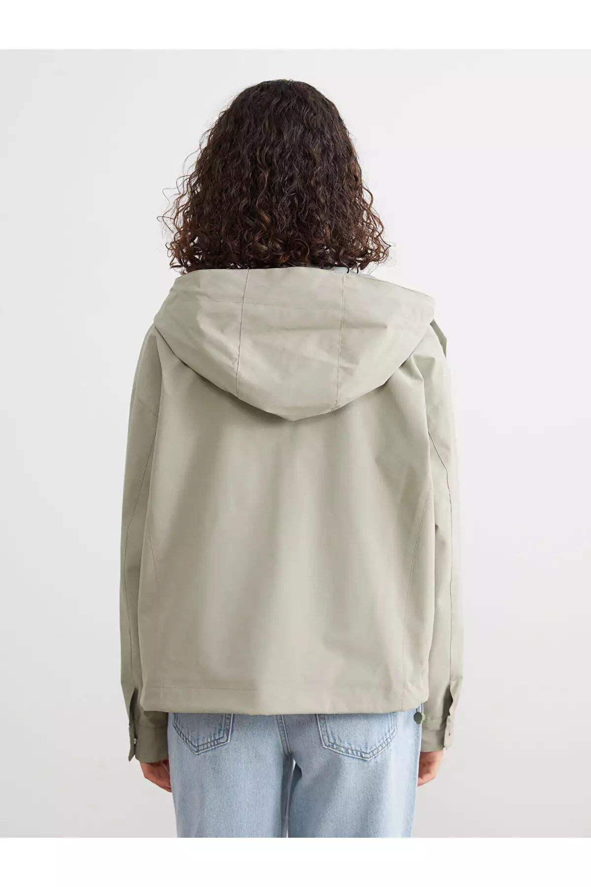 بارانی زنانهOversize با ظاهر چرم و کلاهدار برند LC Waikiki - 979411819