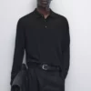 پالتو یقه دار بافتنی از 100% پشم مرینو برند Massimo Dutti - 975152387