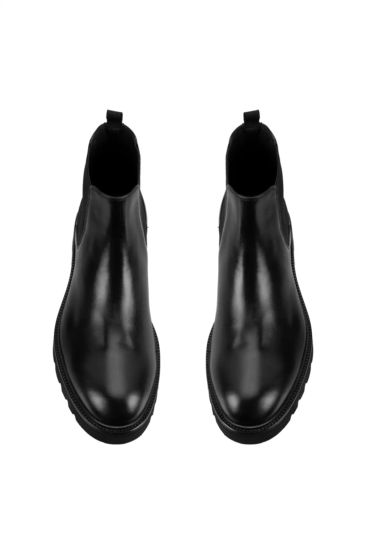 چکمه چرم مردانه مشکی گج با کفی لاستیکی برند Desa - 859185187