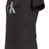تی‌شرت زنانه سیاه با طراحی مونوگرام بازتابنده برند Calvin Klein - 975987925