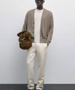 کاردیگان با ترکیب کتان برند Massimo Dutti - 943648677
