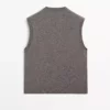 سوئتر V یقه با ترکیب پشم برند Massimo Dutti - 991330758