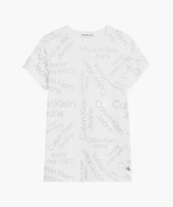 تیشرت زنانه بژ با لوگوی استک شده برند Calvin Klein - 976010843