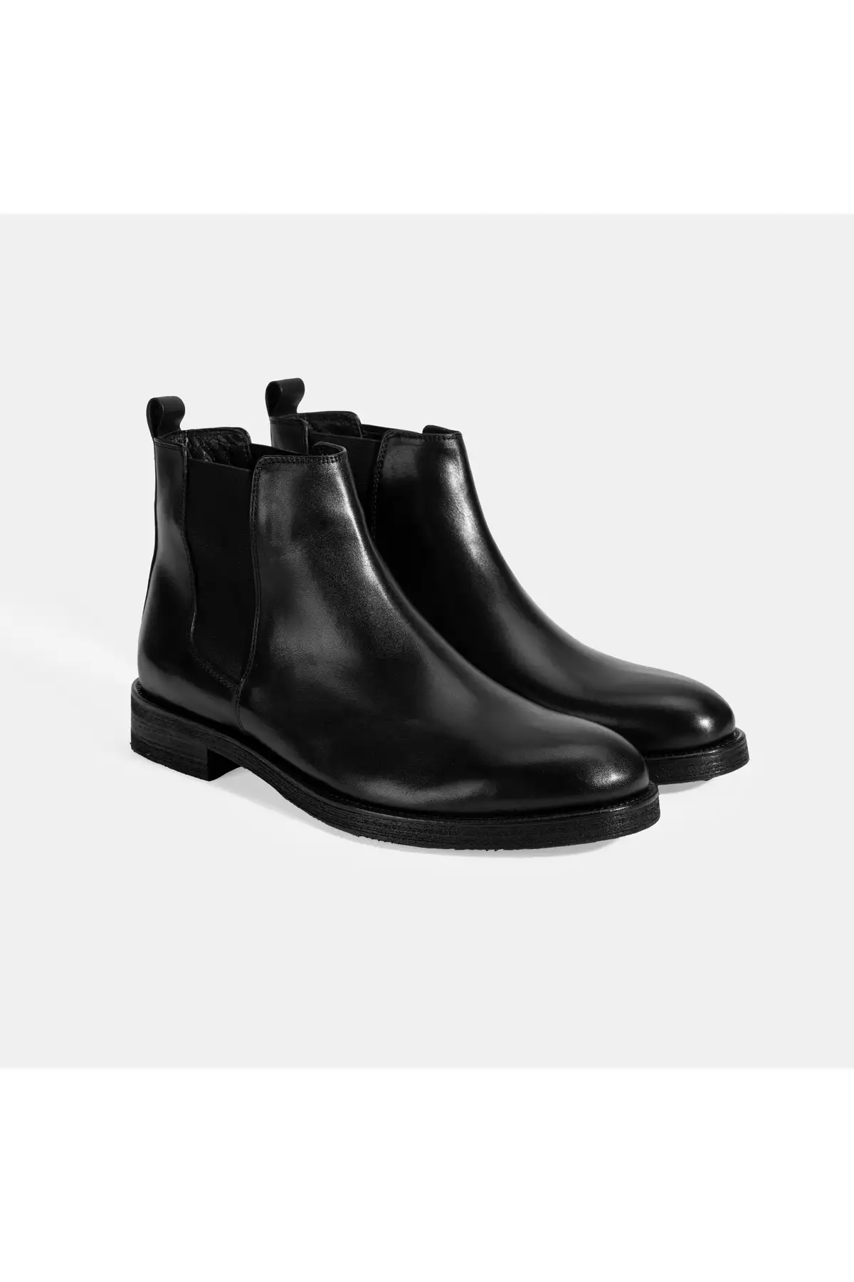 چکمه چرمی مشکی مردانه با جزئیات لاستیکی برند Desa - 990035723