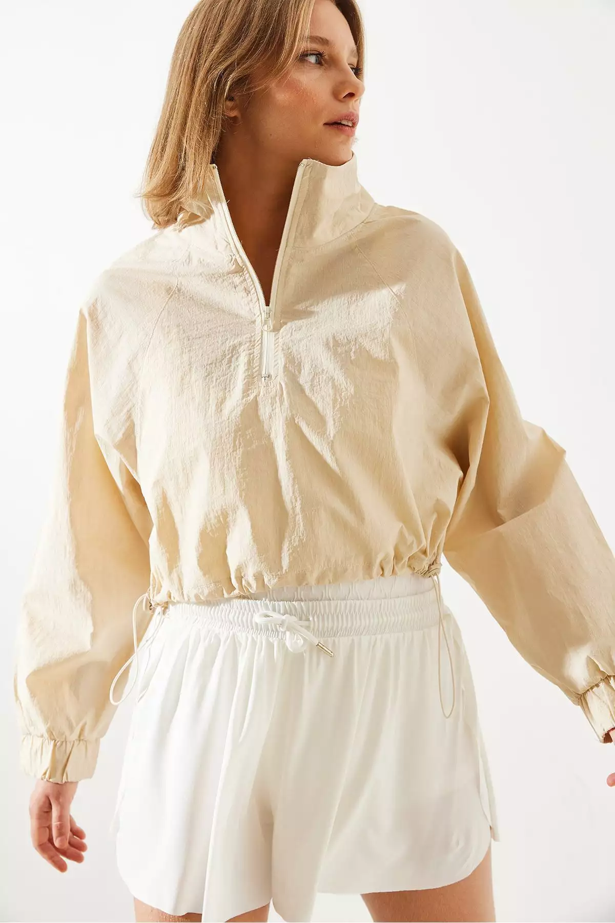 کت بارانی زنانه با جزئیات زیپ MBMS002 60501002 برند Bianco Lucci - 859769682