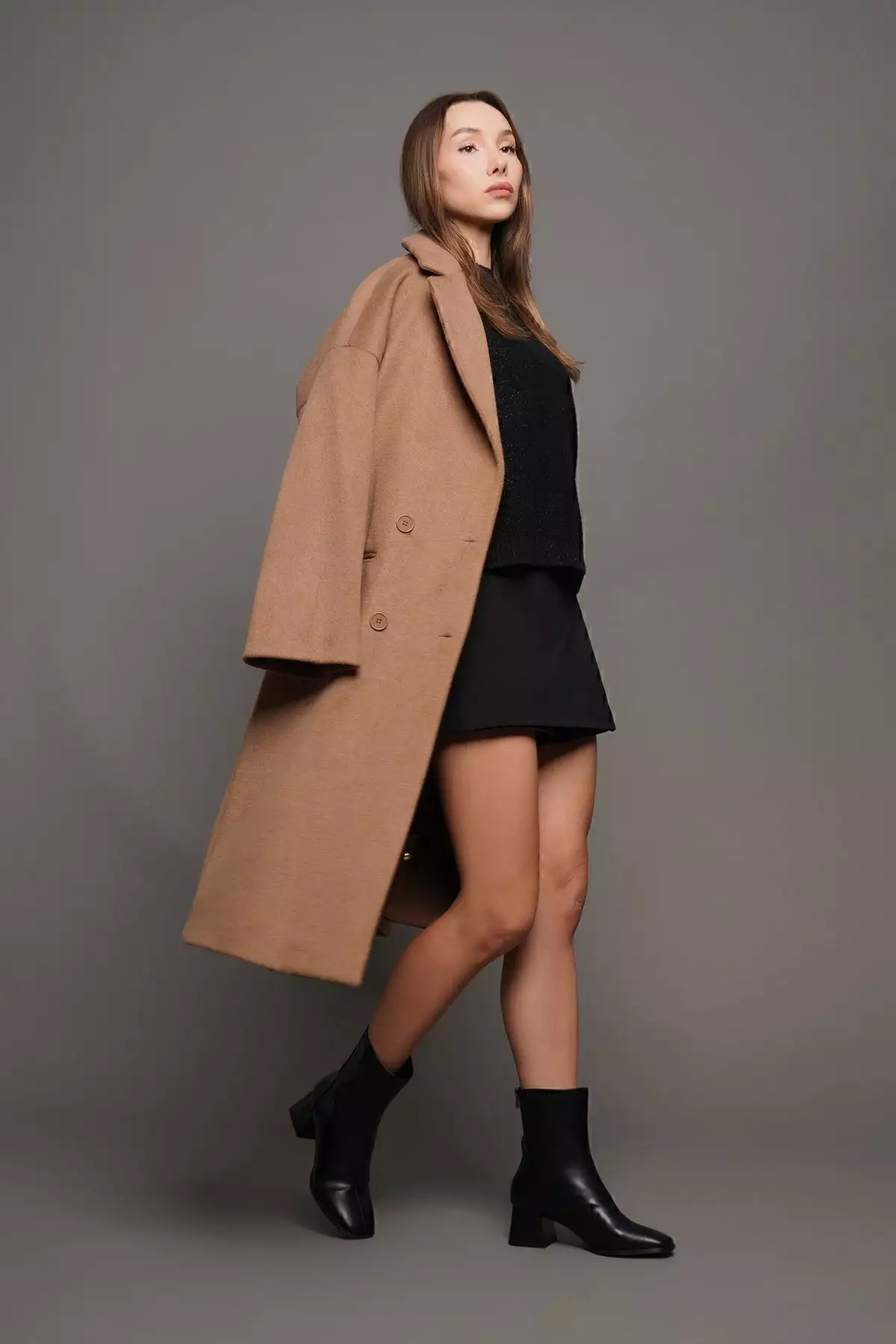 بوت زنانه پاشنه بلند با نوک گرد و زیپ پشتی نایس - مشکی برند Marjin - 147610479