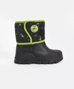 بوت بچگانه مردانه LCW STEPS مشکی با بند چسبی و طرح چاپی برند LC Waikiki - 878130800
