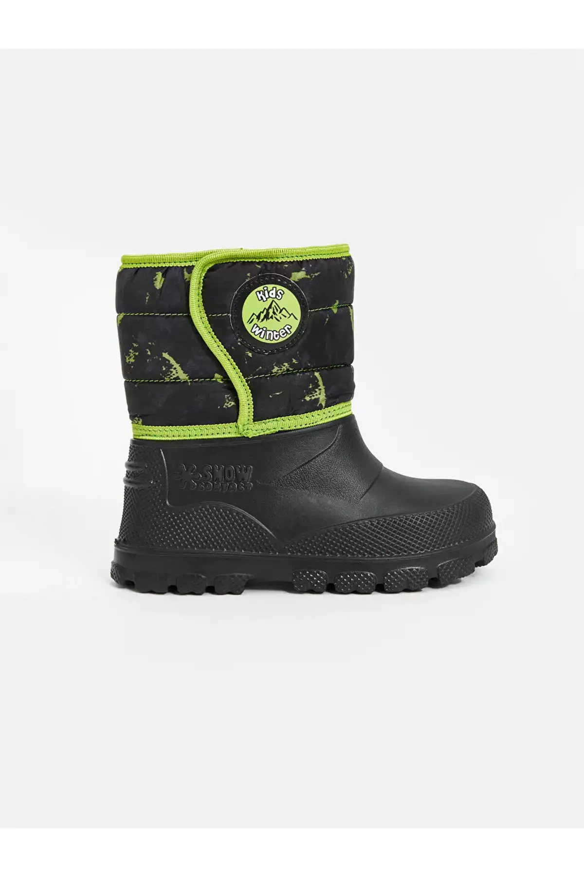 بوت بچگانه مردانه LCW STEPS مشکی با بند چسبی و طرح چاپی برند LC Waikiki - 878130800