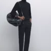 کاپشن بافتنی یقه ایستاده از ترکیب پشم یخالی برند Massimo Dutti - 982461467
