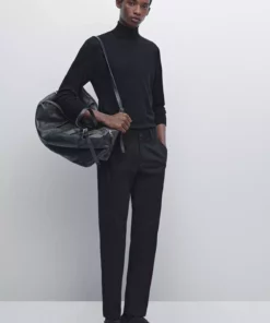 کاپشن بافتنی یقه ایستاده از ترکیب پشم یخالی برند Massimo Dutti - 982461467
