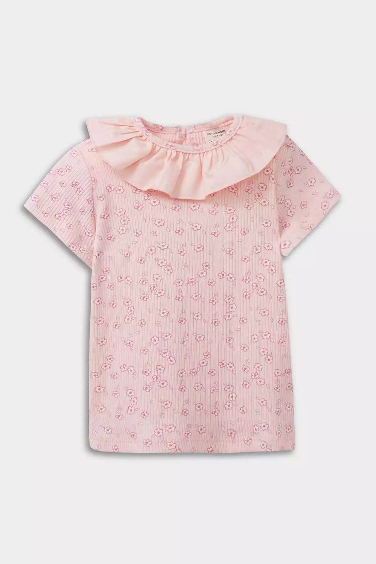 تیشرت کوتاهدست کشبافت راهراه گلدار بچه دخترانه E2962A525SM برند Defacto - 940561482