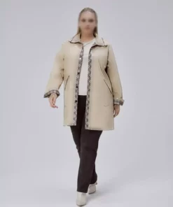 ترنچکت کاپشندار با طرح چهارخانه جزئیاتدار برند KALKANCI - 1030668128