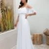پیراهن عروسی بلند با بند اکرو و پیراهن برای عکاسی خارجی برند CARMEN - 3603285