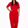 لباس زنانه بزرگپرو سایز، سرهمی کِرِپ رنگی TLM174 برند Truva XXL - 411968124