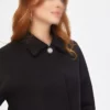 کاپشن زنانه با یقه بچهگانه از جنس کشمیر به رنگ مشکی برند Faik Sönmez - 75829951