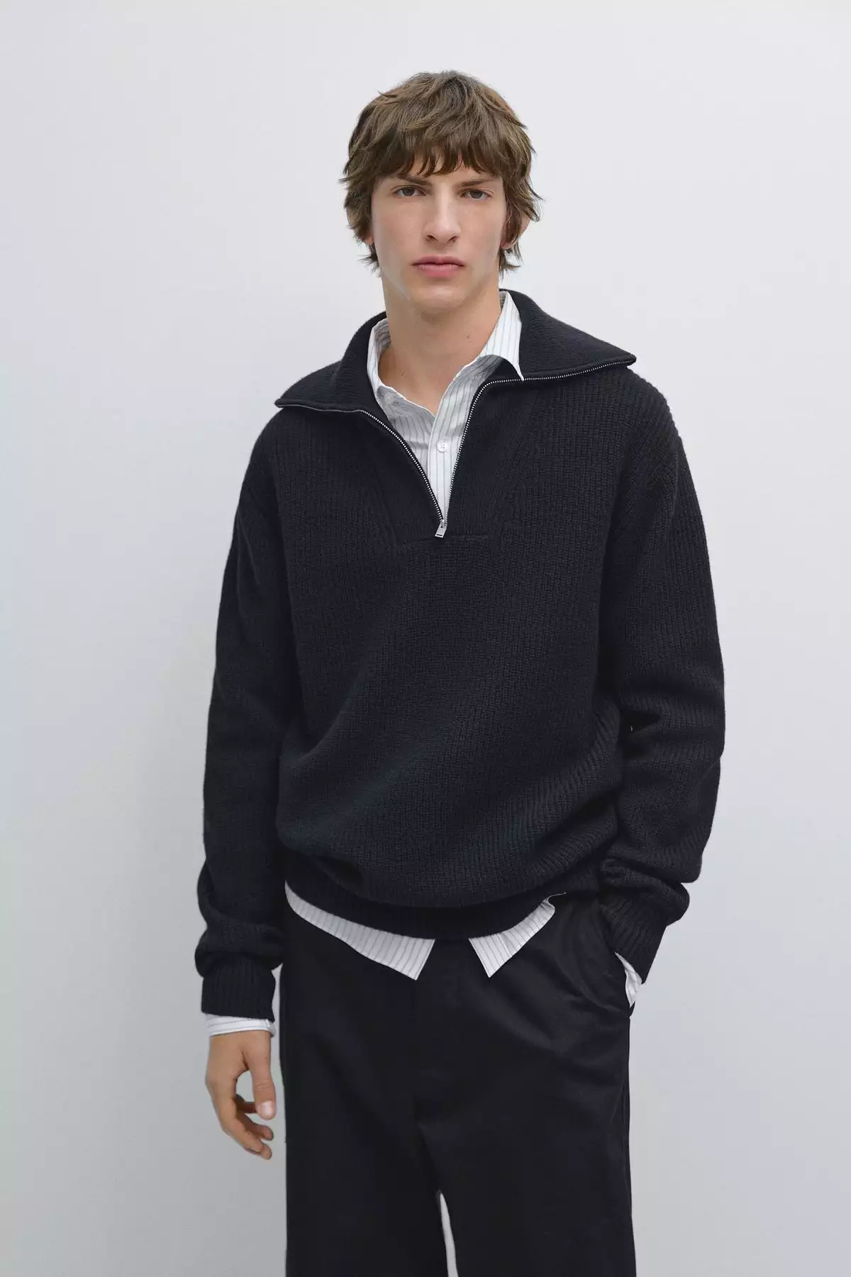 ژاکت با یقه ایستاده زیپ دار برند Massimo Dutti - 1024805795