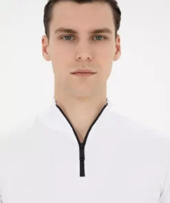 ژاکت بافتنی تنگ فری سایز یقه‌ای زیپ‌دار رنگ کرم روشن 50279383-VR019 برند Pierre Cardin - 829207017