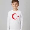 تی‌شرت آستین بلندی با طرح پرچم ترکیه و تصویر ماه و ستاره برای بچه‌ها پسر و دختر برند secret touch - 1025004287