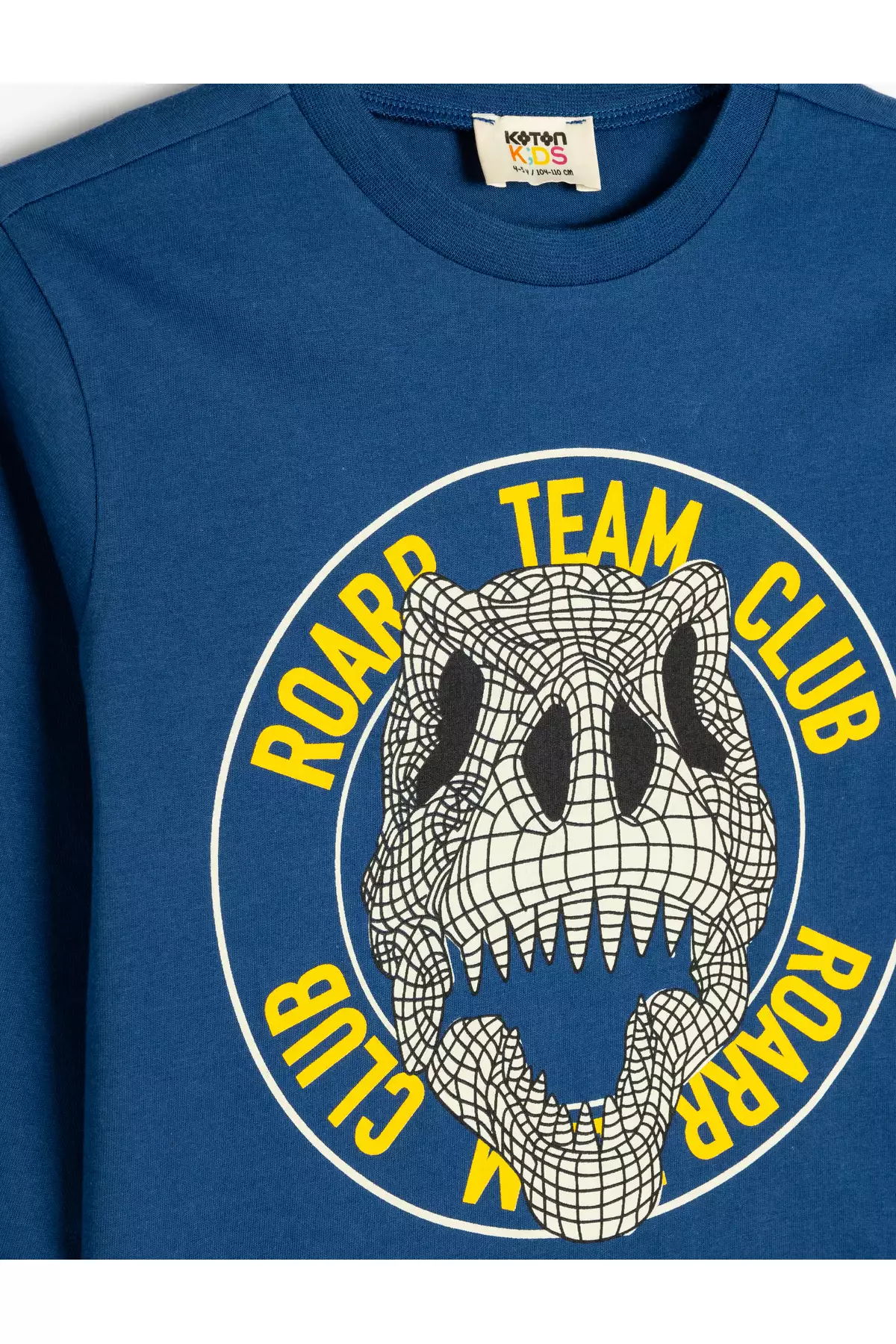 تیشرت نخی آستین بلند با طرح دایناسور و یقه گرد برند Koton - 870719592