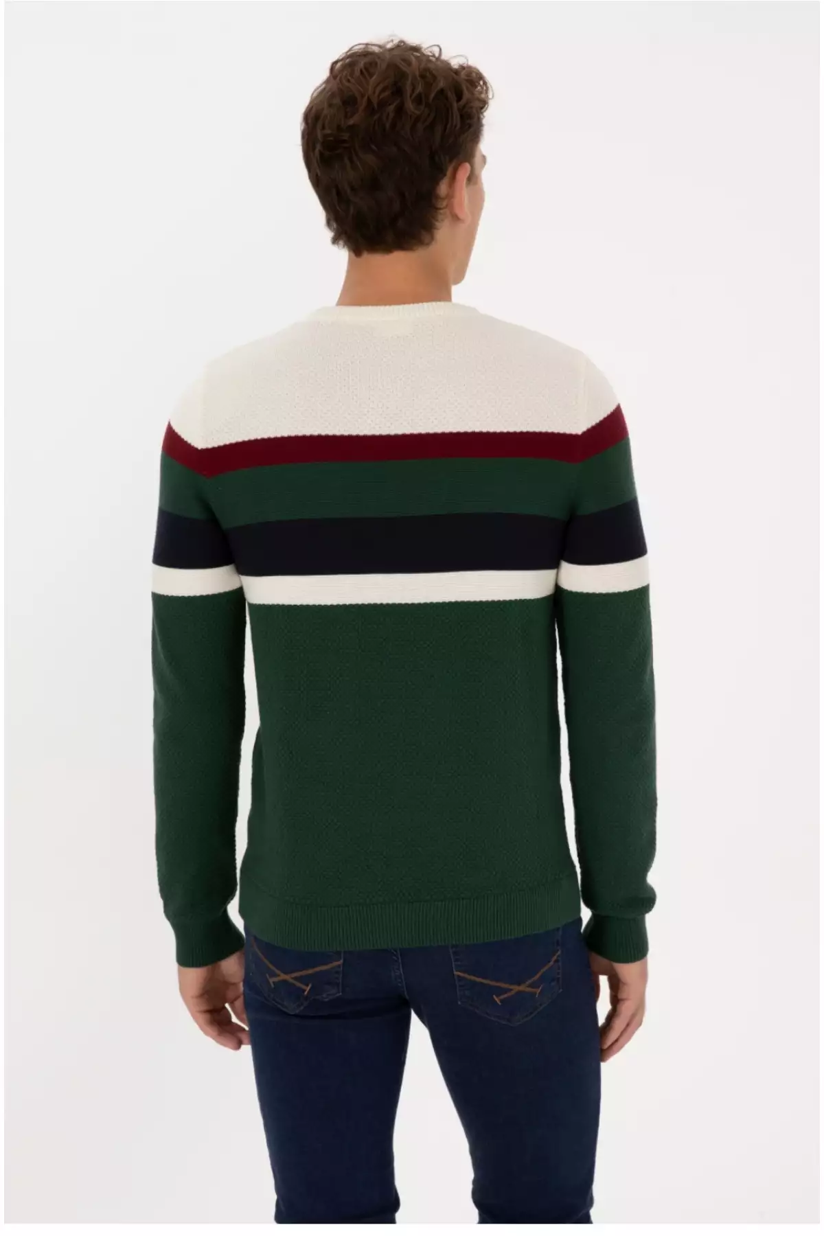 پلیور بافتدار رنگی ۱۰۰% پنبه از برند یو.اس. پولو_ASSOCIATION برند U.S. Polo Assn. - 1033320358