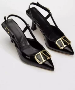 کفش پاشنه‌بلند نازک مشکی با جزئیات براق برند Dira - 922772317