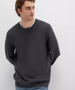 ژاکت یقه گرد آنتراسیت با طراحی معمولی / برش استاندارد 0710197-80106 برند Mavi - 994384430