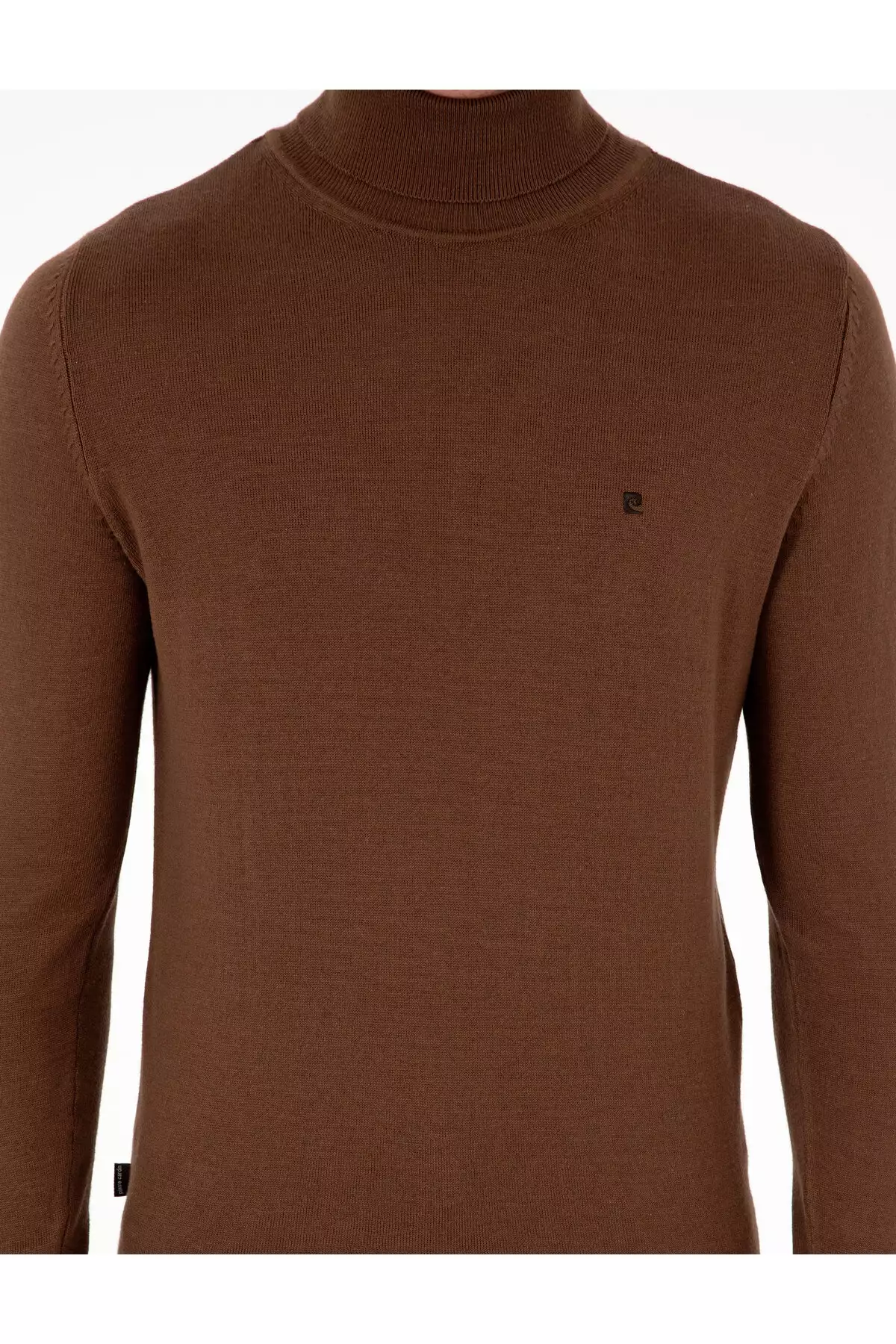 پالتوی بافتنی گردنپوش کمرنگ قهوهای تیره فیت اسلیم 50296602-VR084 برند Pierre Cardin - 865464328