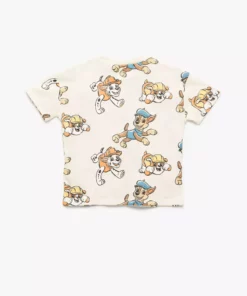 تی‌شرت پنبه‌ای کوتاه‌袖 با یقه گرد و طرح پا پترو ل مجوزدار برند Koton - 945874840