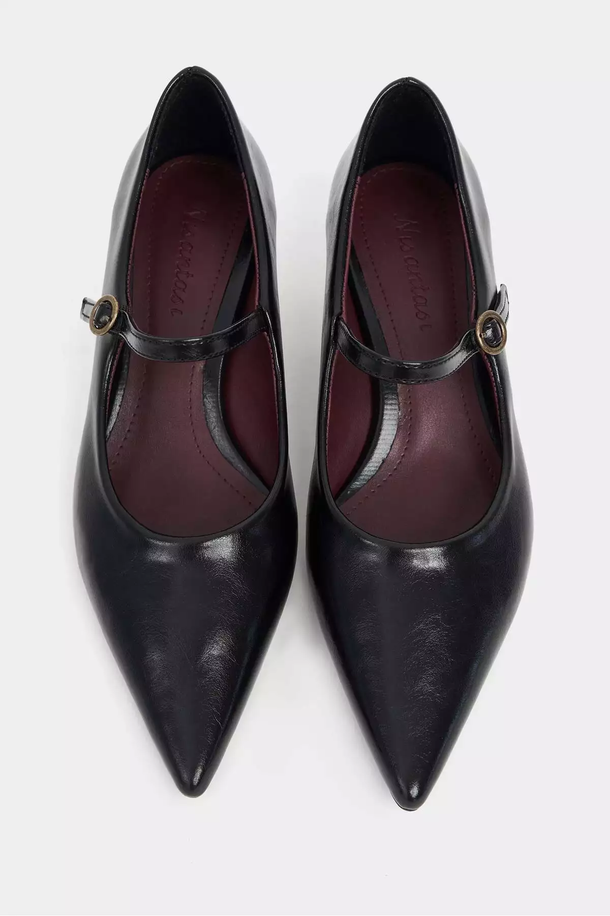 کفش پاشنهدار زنانه راشل سیاه با طرح رُستیک و نوک تیز برند NİŞANTAŞI SHOES - 1008826456