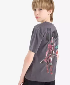 تی‌شرت کوتاه‌دست یقه گرد استار وارز-مندالوریان برای پسران برند Defacto - 898826921