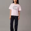تی‌شرت بچه‌گانه دخترانه صورتی با طرح برند Calvin Klein - 887268669