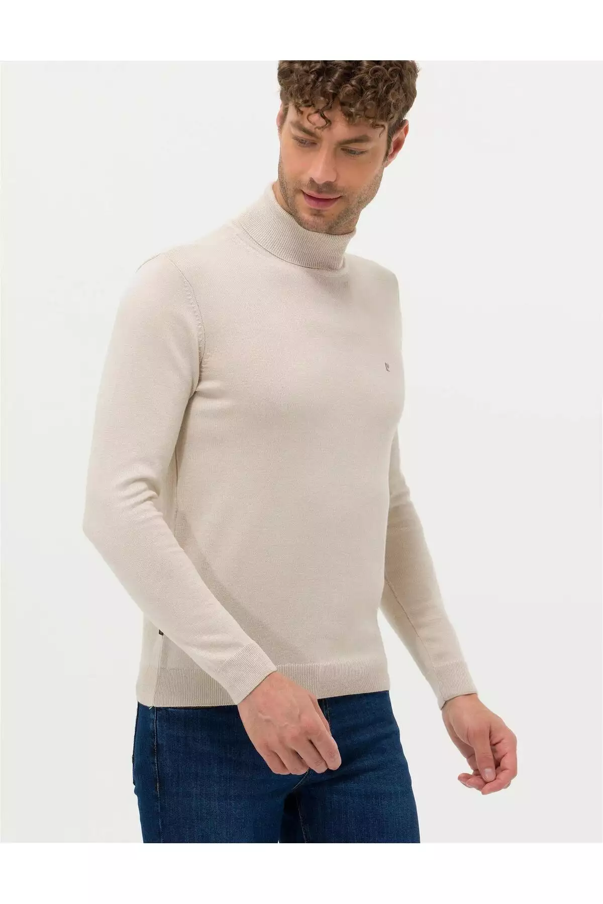 پلیور ساده یقه گرد تناسبSlim Fit برند Pierre Cardin - 778732755