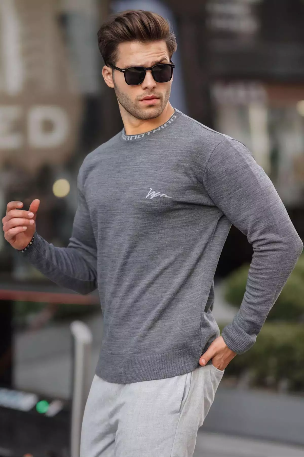 کلیفی گردن دوچرخهای مردانه آنتراسیت 6847 برند Madmext - 760920913