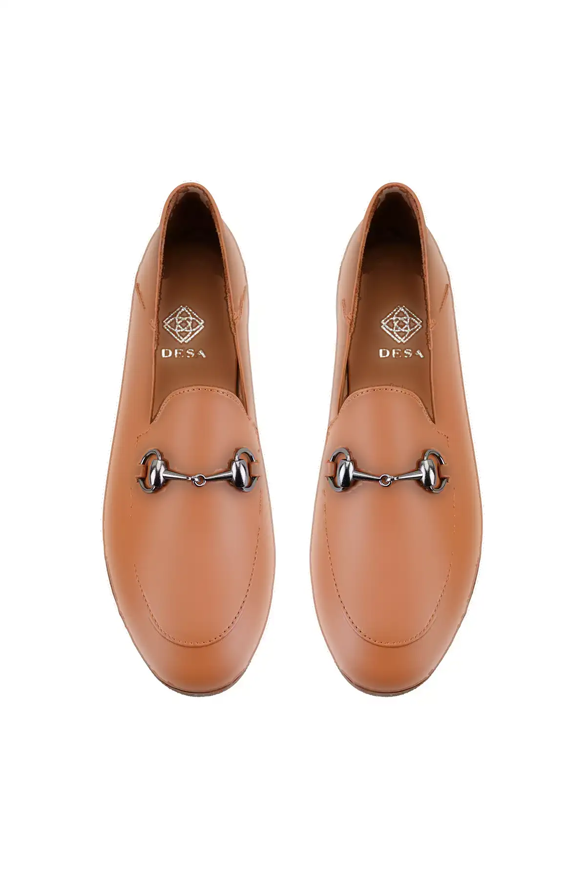 کفش بابی چرم مرغوب زنانه با بند تزیینی قهوهای برند Desa - 834025244
