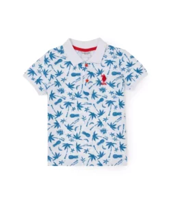 تیشرت یقهدار آبی مردانه برای کودک - الیفسو بوتیک هوم برند U.S. Polo Assn. - 818850707