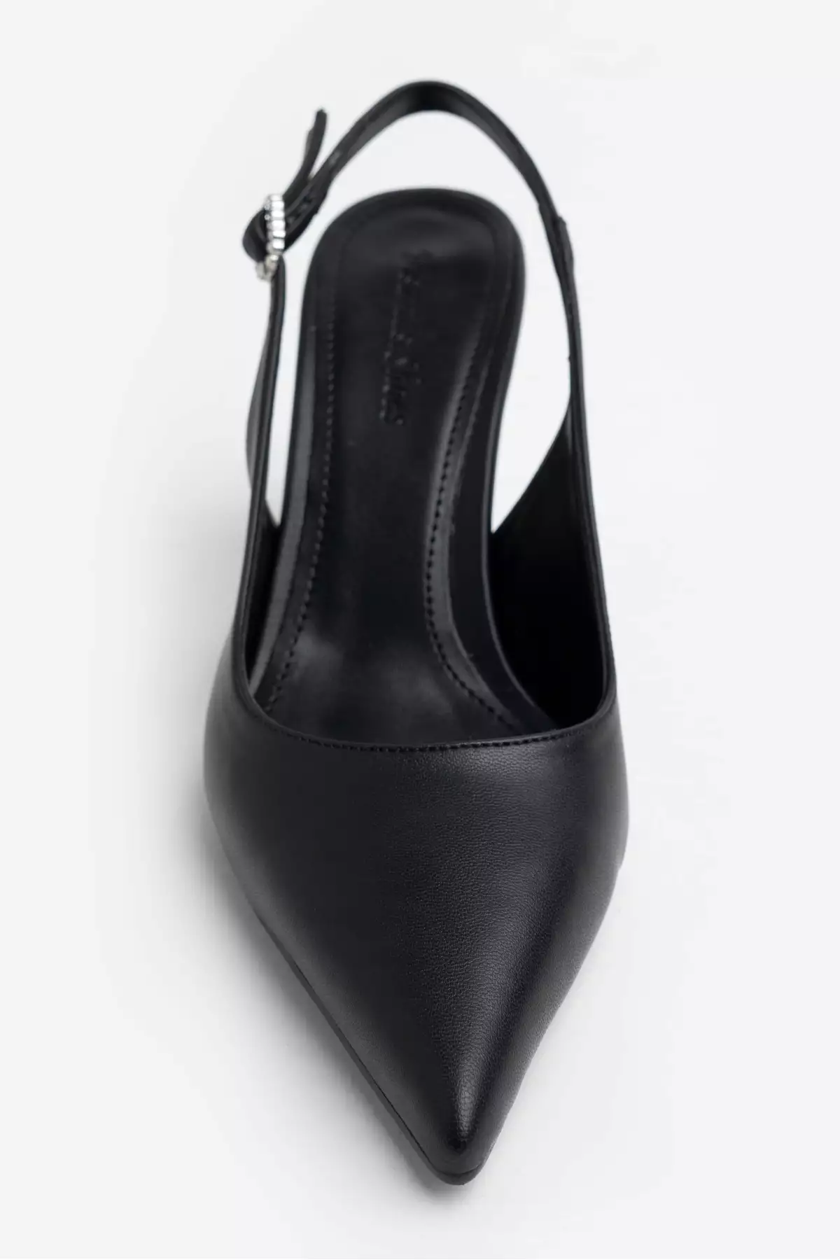 کفش پاشنه دار زنانه مدی با جزئیات کمربند مشکی مات و نوک تیز برند NİŞANTAŞI SHOES - 900344328