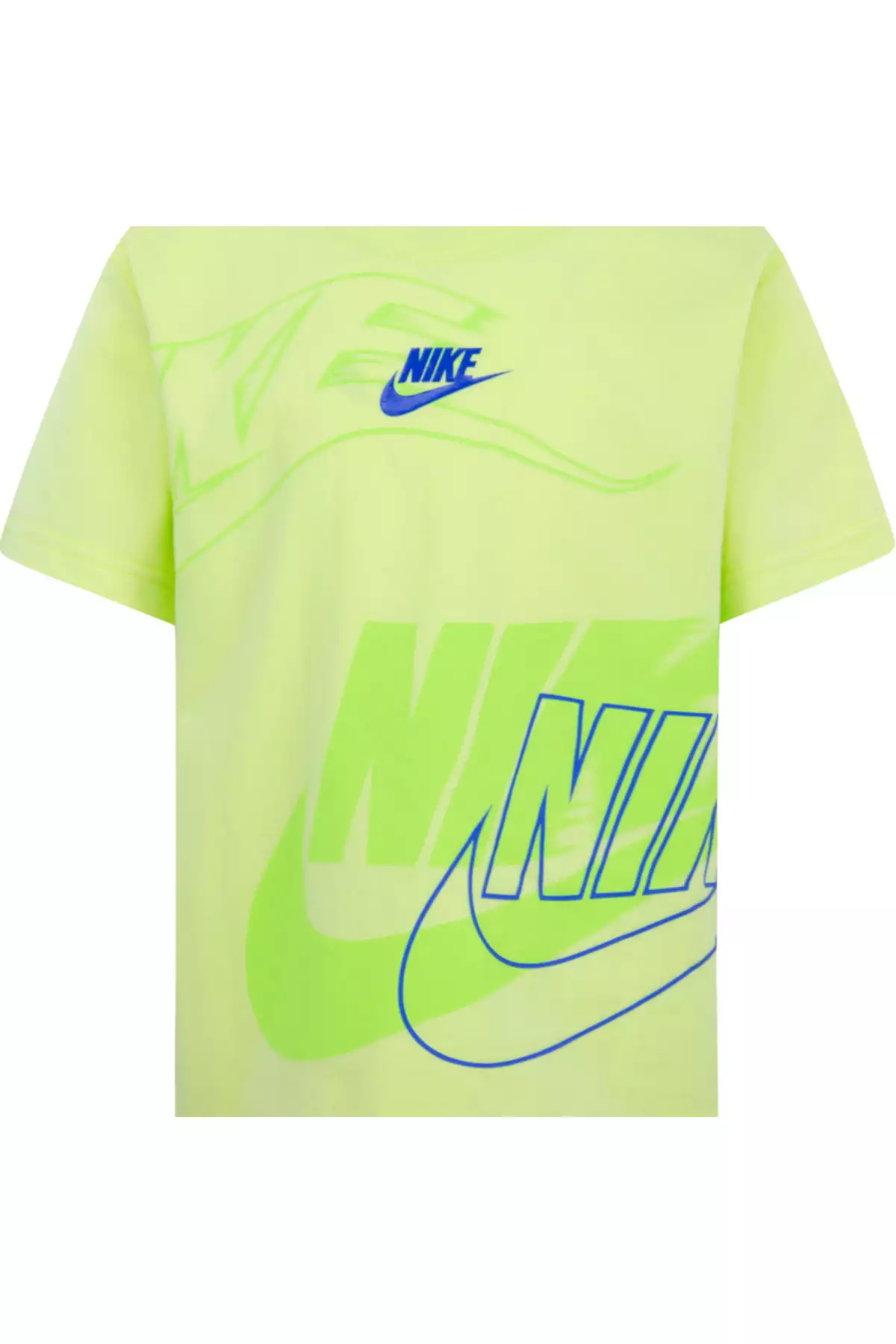 تیشرت کودک نئون سیرنگی با یقه صفر، 60% پنبه و 40% پلیاستر برند Nike - 1038156114