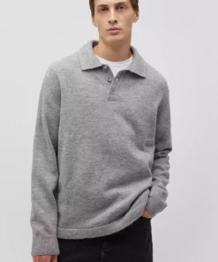 ژاکت خاکستری یقه polo با برش آزاد / برش راحت 0710232-80018 برند Mavi - 869800331