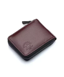 کیف پول واقعی چرم با چندین محفظه شفاف برای کارت و زیپ، مدل یونی‌سکس - قهوه‌ای برند Westpolo - 1026255427