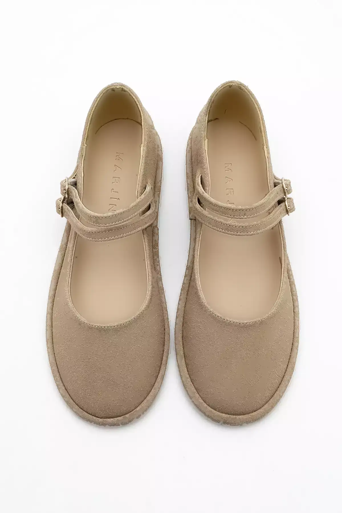 کفش راحتی زنانه با بند دوگانه و سگک بانتو بنوس به رنگCamel (زرد مایل به قهوهای) برند Marjin - 900297698